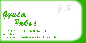 gyula paksi business card